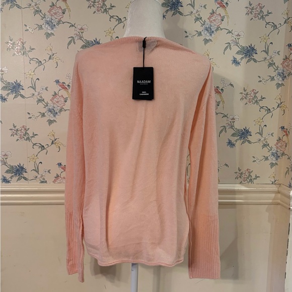 NAADAM Pink Long Sleeve Cashmere Boatneck Sweater NWT L - Picture 3 of 8